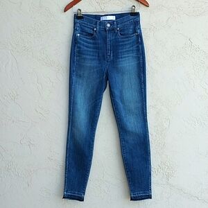 AYR The Riser High Rise Skinny Jeans In Neon Jupiter Size 28